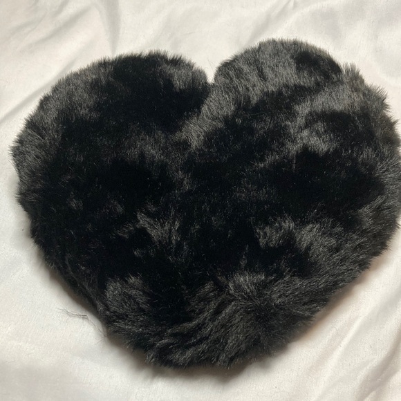 Handbags - Fuzzy black heart shoulder bag